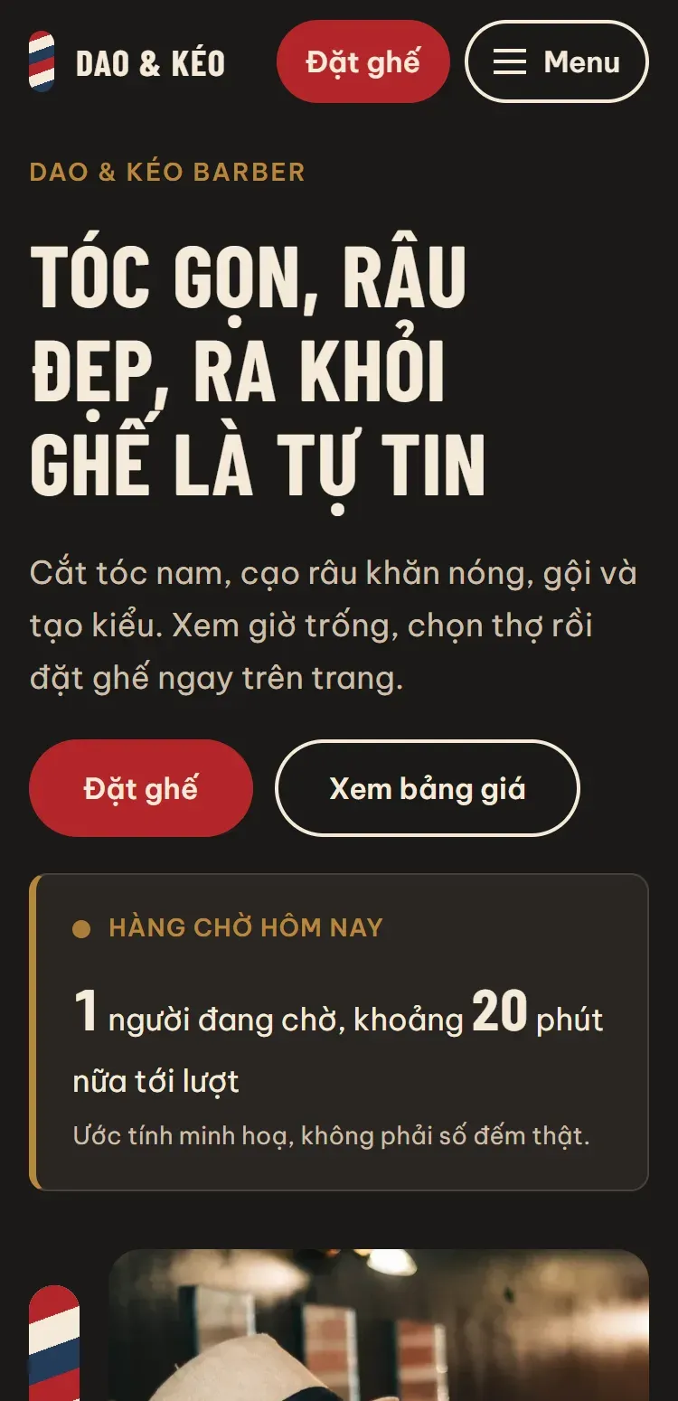 Mẫu tiệm cắt tóc nam